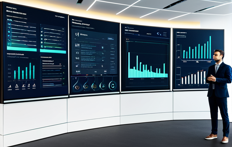 A professional compliance expert, dressed in a modern, modest business suit, fully clothed, appropriate attire, professional dress. The expert stands confidently in a sleek, high-tech office environment. Large interactive screens display intricate data analytics, AI models, and blockchain network visualizations, suggesting an era of technological integration. The space is minimalist with abundant natural lighting, emphasizing innovation. The expert is focused on the digital interface, one hand slightly raised as if explaining complex concepts. Natural pose, perfect anatomy, correct proportions, well-formed hands, proper finger count, natural body proportions. Professional photography, high resolution, sharp focus, clean aesthetic, advanced lighting, safe for work, appropriate content, professional, family-friendly.